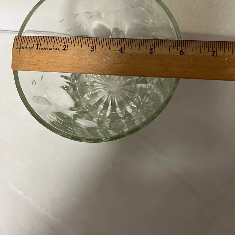 Princess House Heritage Crystal Ice Bucket VTG Etched Glass